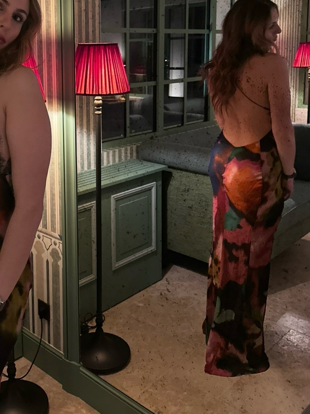 Rat & Boa Lace-Trim Slip Dress in Multicolor Tie-Dye - Picture 3 of 3